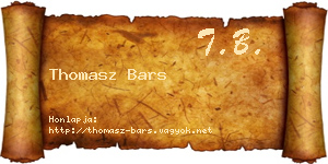 Thomasz Bars névjegykártya